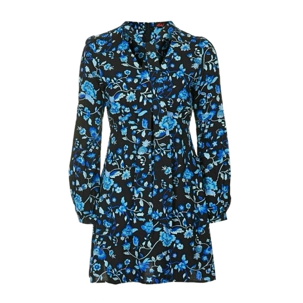 LN Motel Rocks Haria Bow Dress | from Topshop Asos Blue Floral Retro Grandmacore